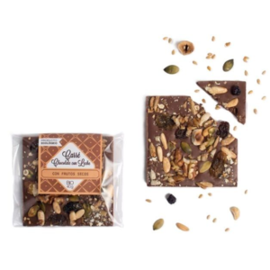 Chocolate con LECHE, Frutos Secos y Semillas. 40 g. Isabel