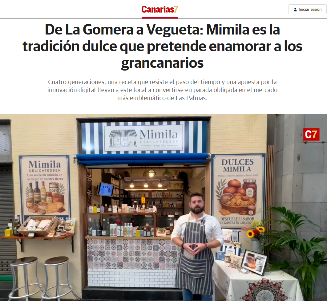 Reportaje sobre Mimila Delicatessen en el periódico Canarias 7
