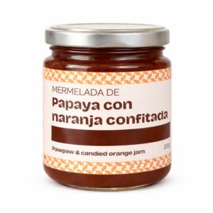 Mermelada artesanal papaya con naranja confitada. Perenquén. 220 g