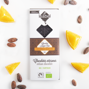 Tableta chocolate negro naranja Eco 80gr. ISABEL